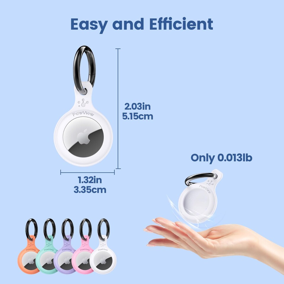 image 1 of AirTag Holder & Collar for Pets GPS Tag & App with Smart QR ID