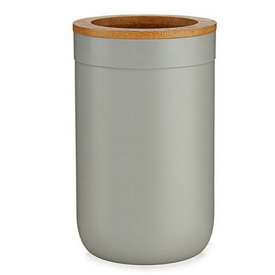 image 1 of Toothbrush Holder Berilo BP16-103G Brown Grey Bamboo polypropylene 7,7 x 11,5 x 7,7 cm (6 Units)