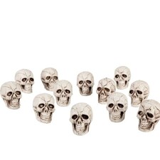 Skulls Halloween Plastic Props Decorations - Pack of 12