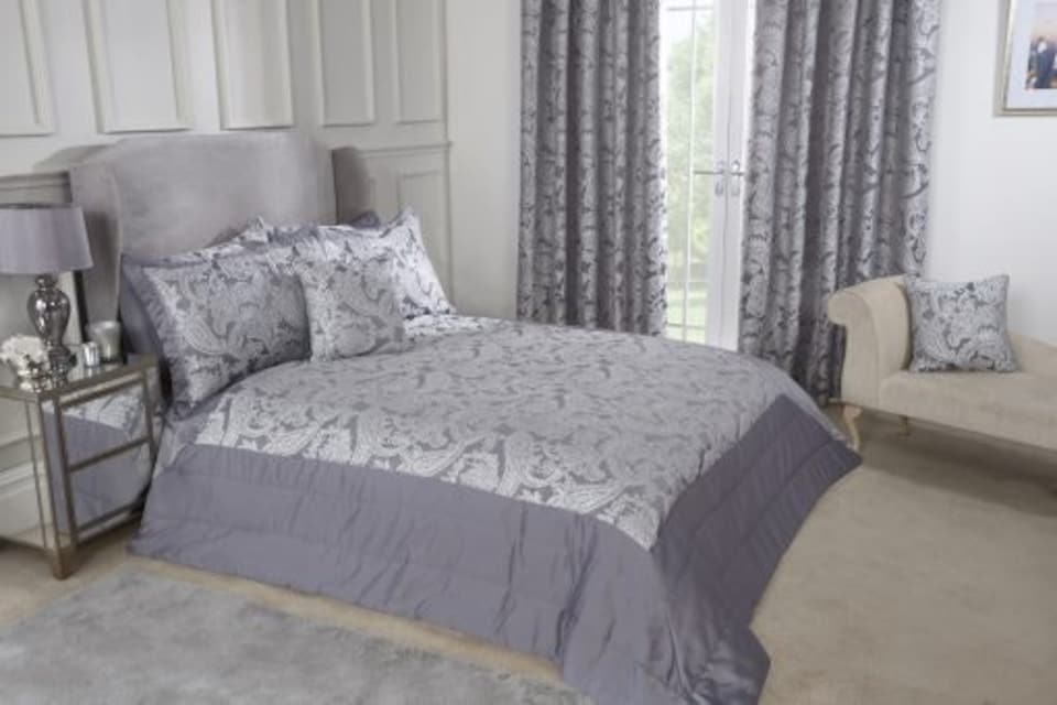 image 1 of Cavendish Bedspread Silver | Grey | Grey