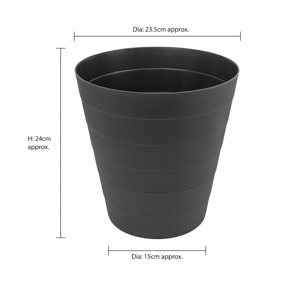 image 1 of JVL Revo Round Waste Bin 6.6L Bathroom Bedroom Office Black