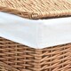 image 3 of White Lining Light Steamed Large Square Laundry Wicker Basket | White | White