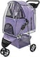 image 1 of Pet Stroller Dog Cat Puppy Pram Pushchair Travel Cart Jogging Buggy Carrier (Purple Dot with Cover)