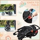 image 5 of HOMCOM Foldable Three-Wheeler Baby Stroller w/ Sun Canopy, Storage