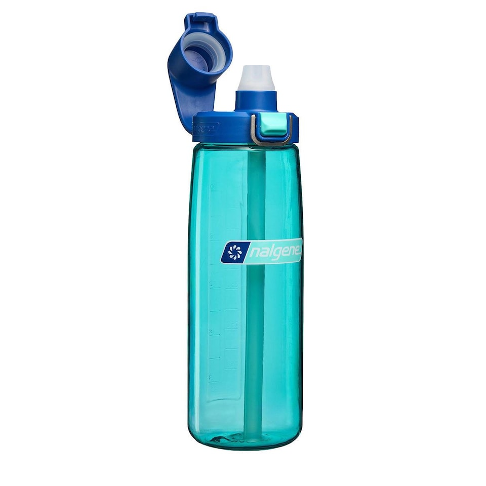 image 1 of Nalgene Fresh Flow 700ml Straw Water Bottle - Blue Aqua - Dark Blue Cap