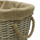 image 3 of JVL Antiques Wash Canvas Lined Oval Log Basket with Rope Handles, 46x57x46 cm Brown