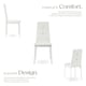 image 3 of Dining Chair Set - high backrest, slim steel legs & rhinestone highlights - Set of 6 White