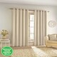 image 1 of Savoy Cream Blackout Curtains 46 x 54 inch (117 x 137 cm) 100% Blackout Eyelet Thermal Noise Reducing Curtains for Bedroom and Living Room