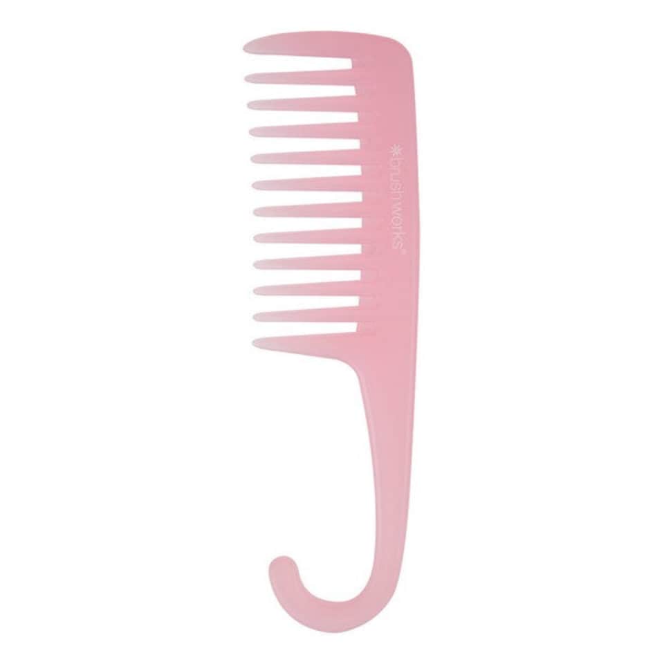 image 1 of Brushworks Shower Comb - Hangable Wide-Tooth Detangler Light Pink | Pink | Light Pink