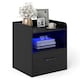 image 1 of COSTWAY Modern Nightstand with Drawer and Open Shelf Black