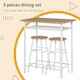 image 3 of HOMCOM 3-Piece Dining Set with 2 Matching Chairs and 1 Table, White and Oak