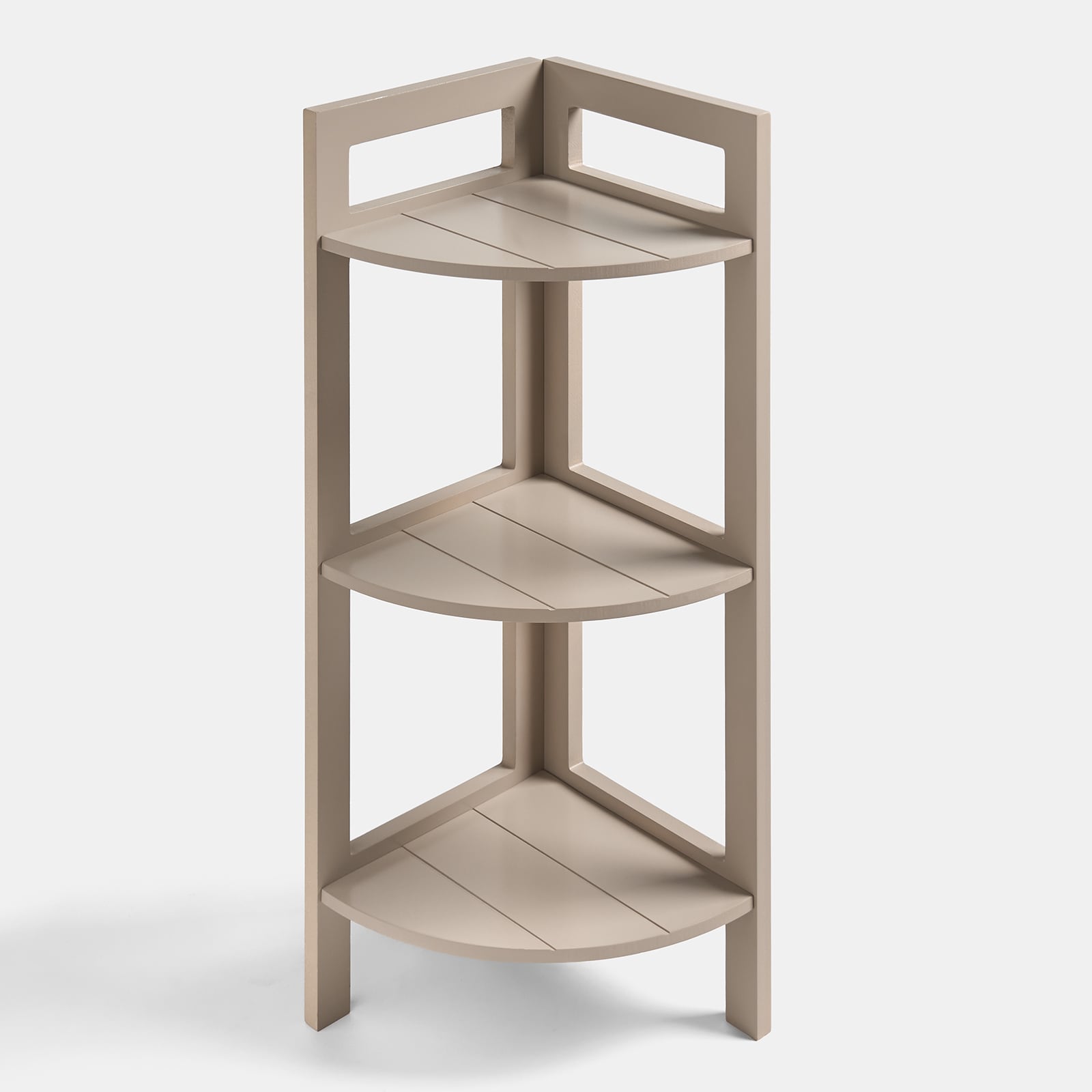 OHS 3 Tier Wood Corner Shelving Unit Storage Home Organiser Display in Natural