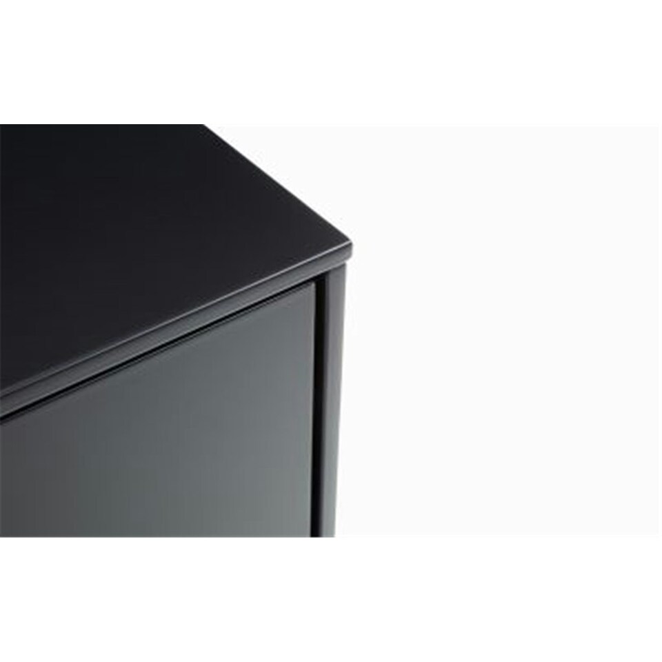 image 1 of Retro Anthracite Bedside Chest - 2 Drawers