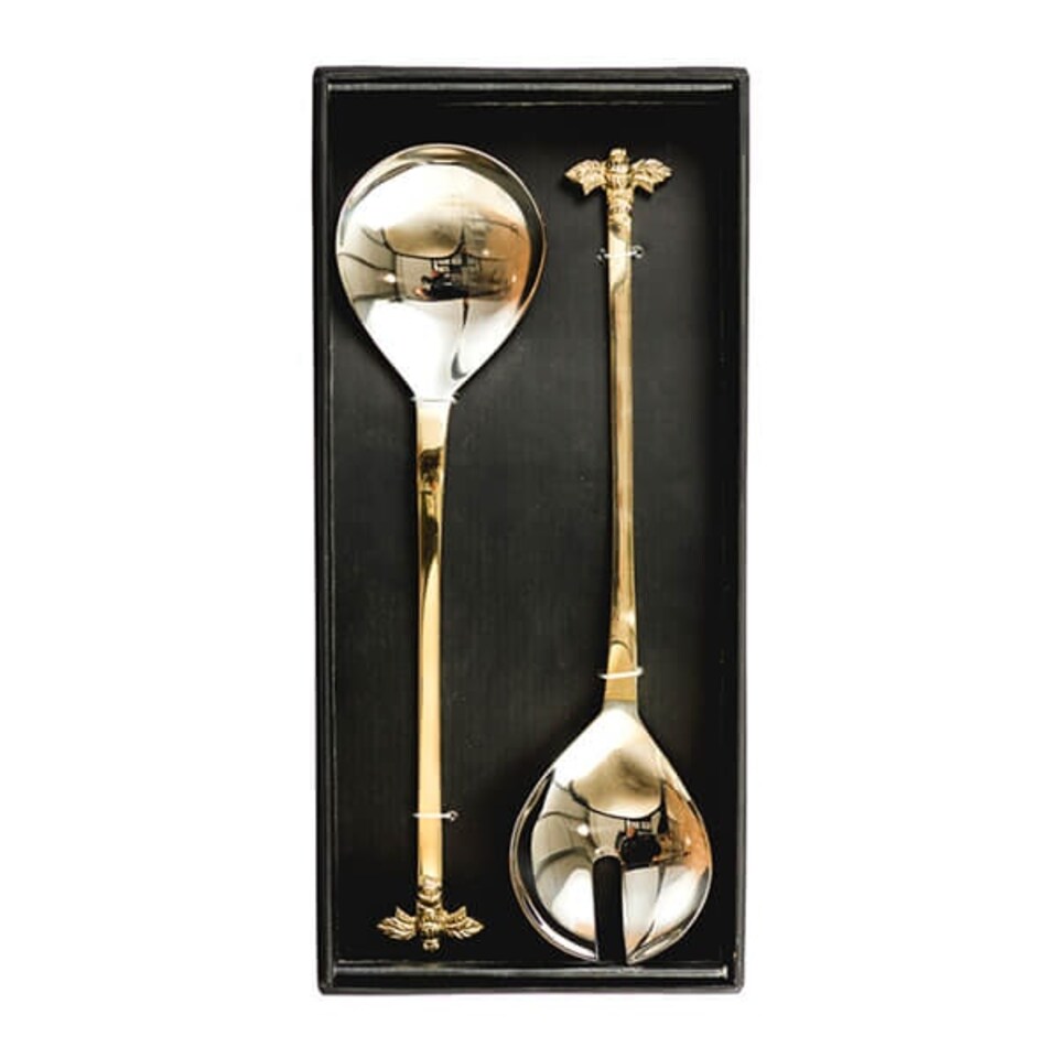 image 1 of The Just Slate Company Bee Salad Server Set