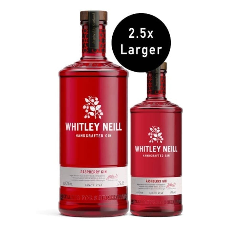 image 1 of Whitley Neill Raspberry Gin Extra Large 1.75 Litre