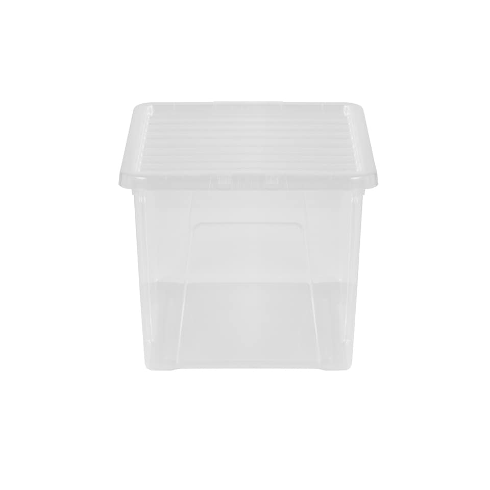 image 1 of Wham Crystal 5 x 60L Stackable Plastic Storage Boxes with Lids Clear | Clear