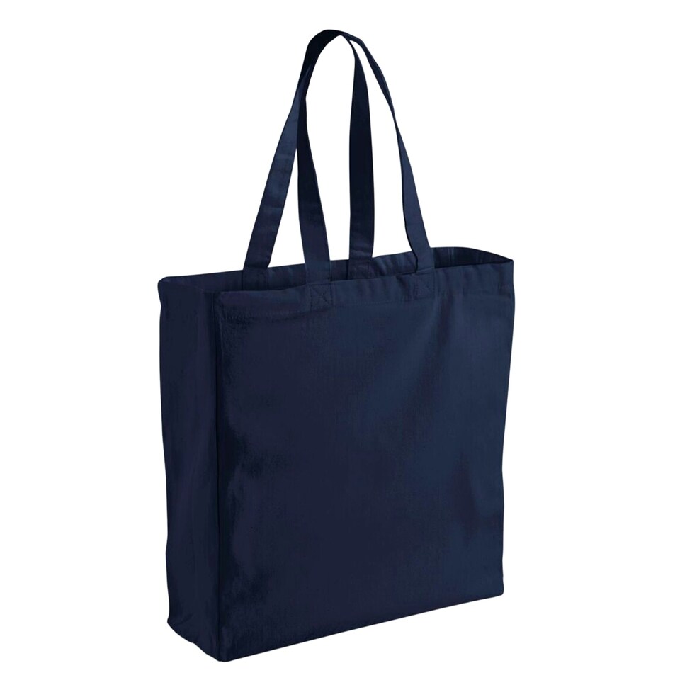 image 1 of Westford Mill Canvas Classic Shopper Bag - 26 Litres - French Navy - One Size Blue