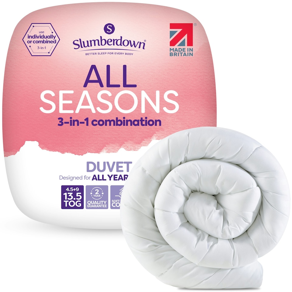 image 1 of Slumberdown All Seasons Combi Duvet, 13.5 Tog, Super King | White
