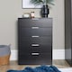 image 5 of Chest Of 5 Drawers Bedroom Furniture Clothing Storage Organiser Unit Black | 6 Drawers