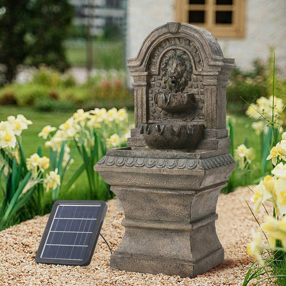 image 1 of Living and Home Outdoor Solar-Powered Water Fountain for Patios and Gardens Multi