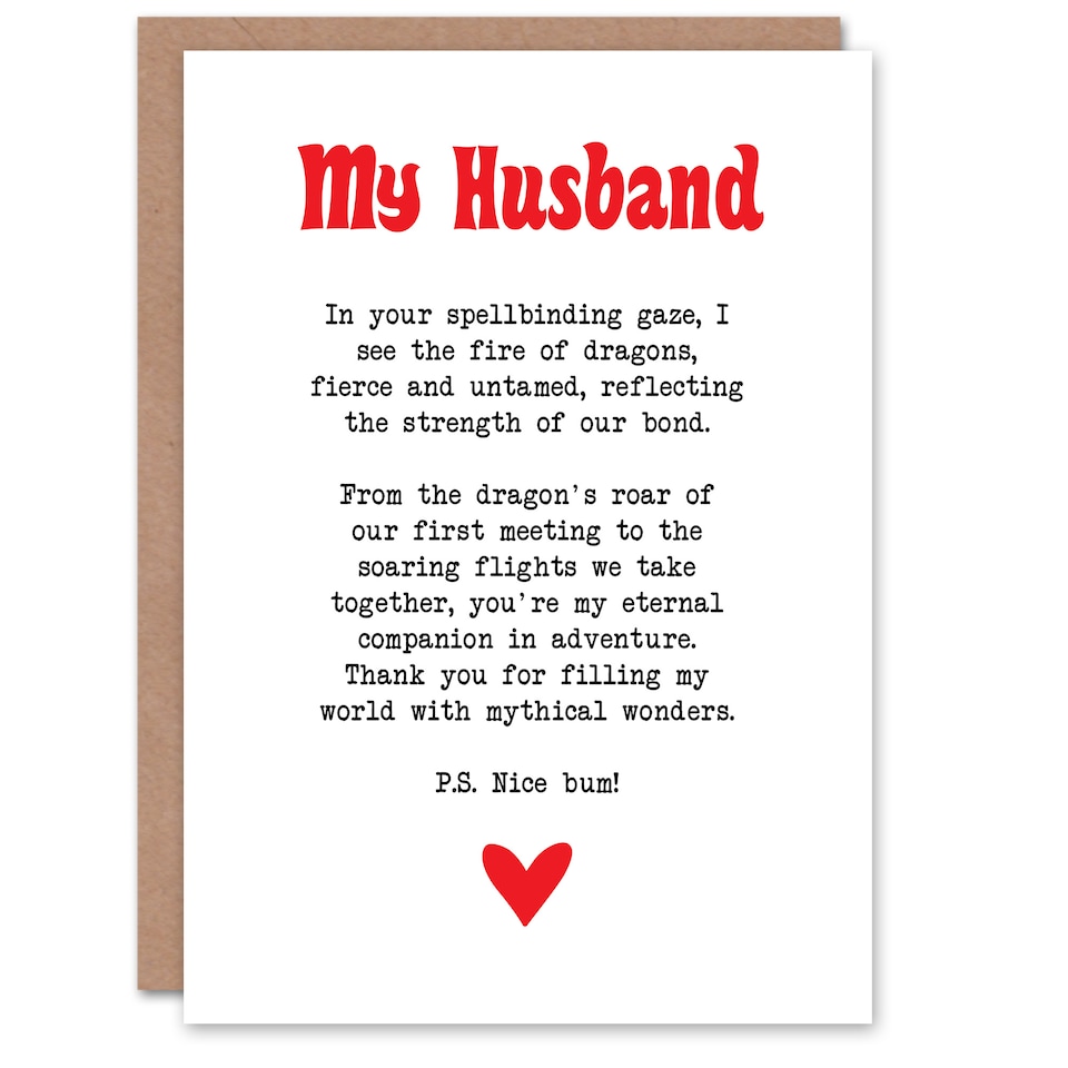 image 1 of Greeting Card Love Poem Role Play Game Nerd Husband Romantic