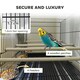 image 5 of PawHut Bird Cage with Divider, 4 Wooden Perches, Slide Out Tray, Black