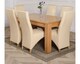 image 2 of Dakota 152 x 87cm Medium Oak Dining Table and 6 Lola Leather Chairs | Cream | Cream