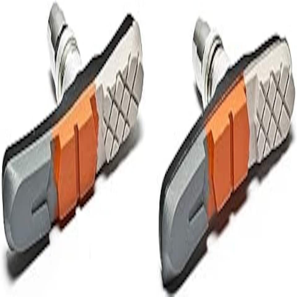 image 1 of AWE 72mm Triple Contour Bike V Brake Blocks/Pads Grey/Orange/White