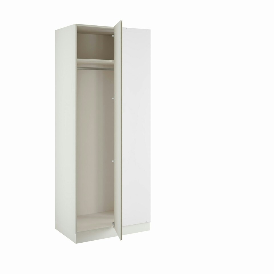 image 1 of Classic Square Panel White Blind Corner Wardrobe White