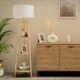 image 1 of ValueLights Hiru Natural Wood 3 Tier Shelf Floor Lamp | Brown