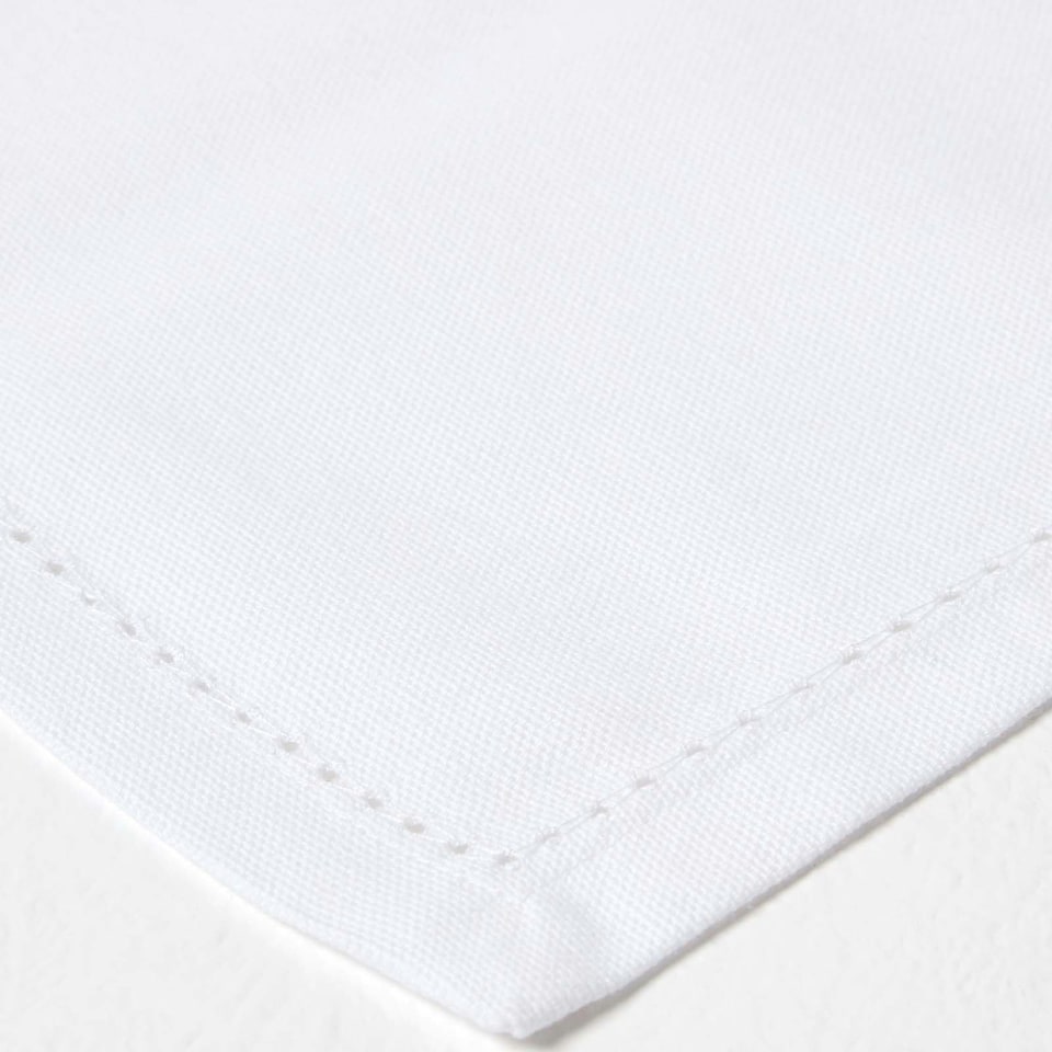 image 1 of Homescapes White Cotton Fabric 4 Napkins Set