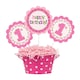 image 2 of Creative Party Stick 1st Birthday Party Centrepiece - Pink/White - One Size