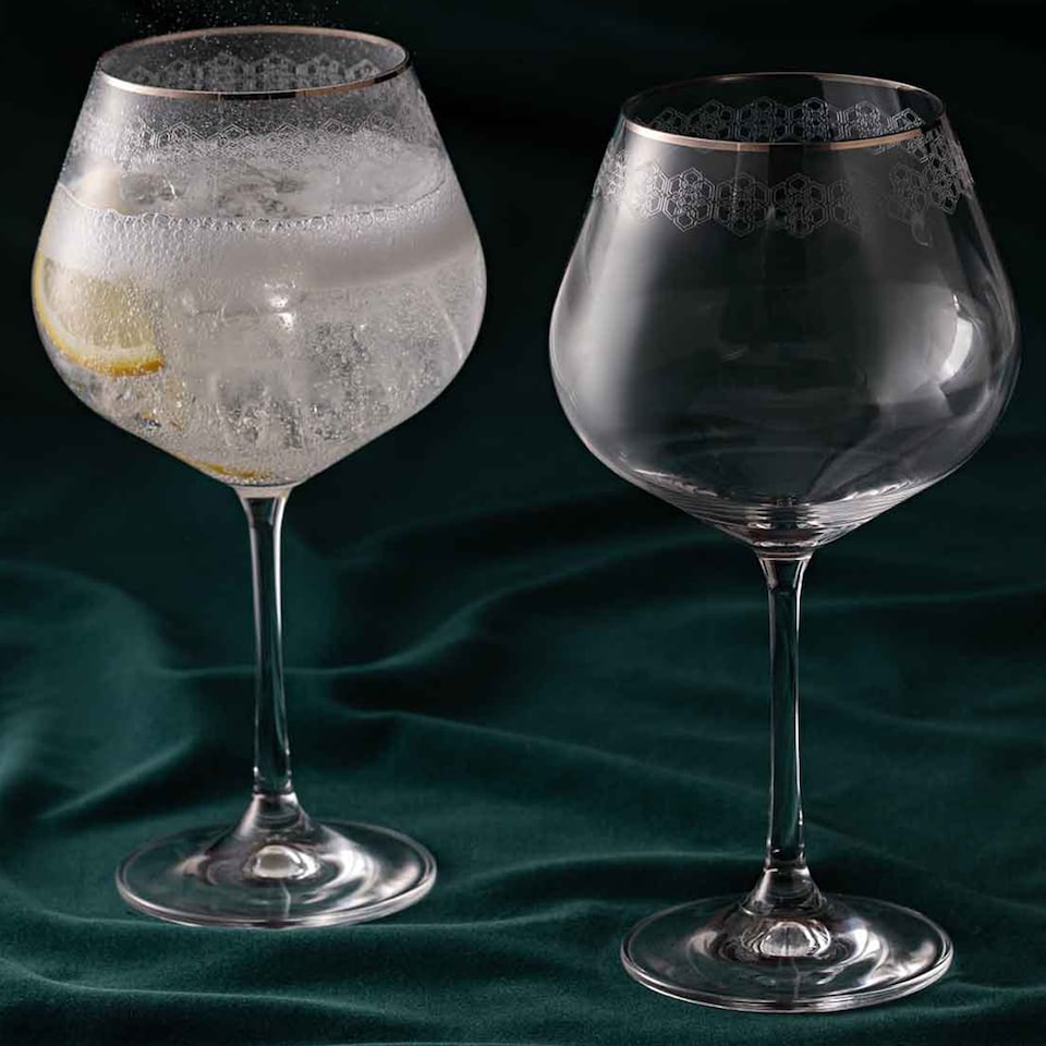 image 1 of Dartington Gatsby Copa Gin & Tonic Glasses 570ml 21cm Tall Set Of 2