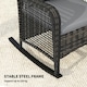 image 6 of Outsunny Rattan Garden Rocking Chair with Seat and Back Cushions Grey | Light Grey