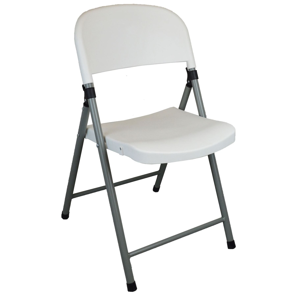 image 1 of Harbour Housewares Folding Trestle Chair - White | White | White