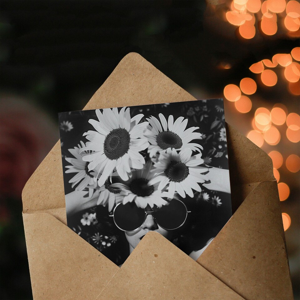 image 1 of Flower Crown Lady Spring Daisy Fashion Woman Her Birthday Card