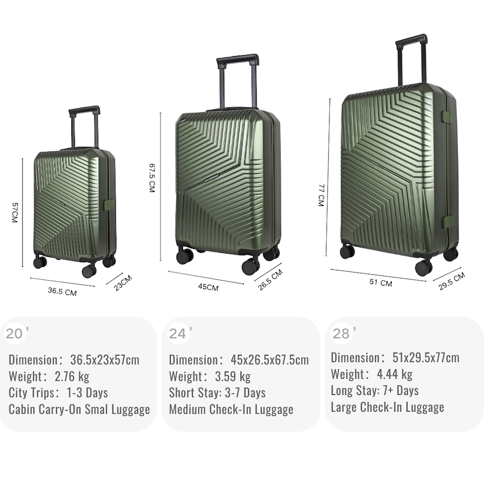 image 1 of 4 Piece Hard Shell Luggage Suitcase Set | 14'/20'/24'/28' Suitcases
