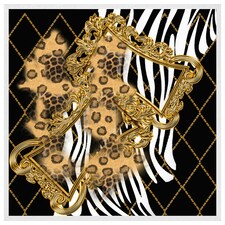 Zebra & baroque (Picture Frame) White | XL