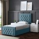 image 2 of Allegra Divan Bed with Upholstered Headboard - Blue - Small Double / 4ft