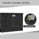 image 8 of HOMCOM Wall Mounted Letterbox Mailbox with Windows and Keys Easy to Install Black