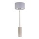 image 4 of ValueLights Lexy Grey and Metallic Chrome Shade with Brushed Chrome Dimmable Floor Lamp & LED Bulb Grey