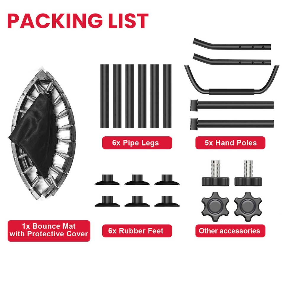 image 1 of Homefitnesscode Folding Fitness Trampoline Rebounder 40 Inch