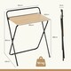 image 2 of COSTWAY 60CM Folding Computer Desk with Tablet Bracket Natural N/A