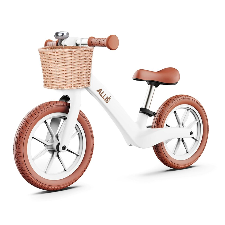 image 1 of Allis Lumi Balance Bike for 2 Year Olds with Basket & Bell - White White