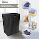 image 4 of Black Resin Laundry Clothes Basket with Lid, Lock & Removable Washable Lining – Wicker Effect Laundry Storage Hamper for Bedroom, Bathroom & Utility Room