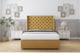 image 1 of Sloomy Dior Mustard Plush Divan Bed With Mattress No Drawers With 54" Wingback Headboard 3' Single | Gold | Mustard | Single | 1