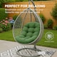 image 4 of Homescapes Olive Green Round Egg Chair Swing Cushion | Green