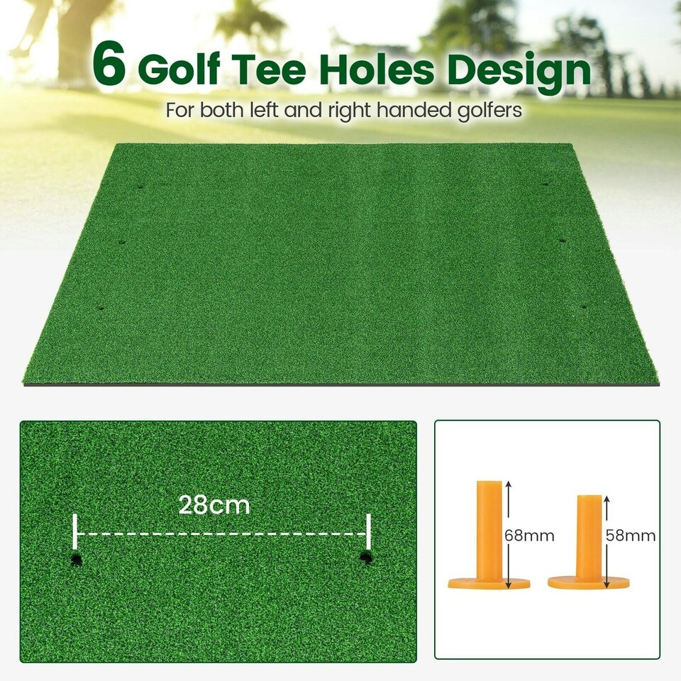 image 1 of COSTWAY 3-In-1 Premium Golf Practice Turf 27mm Golf Hitting Mat