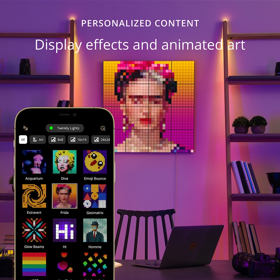 image 1 of Twinkly Squares 3 Extension Panels USB-C Black