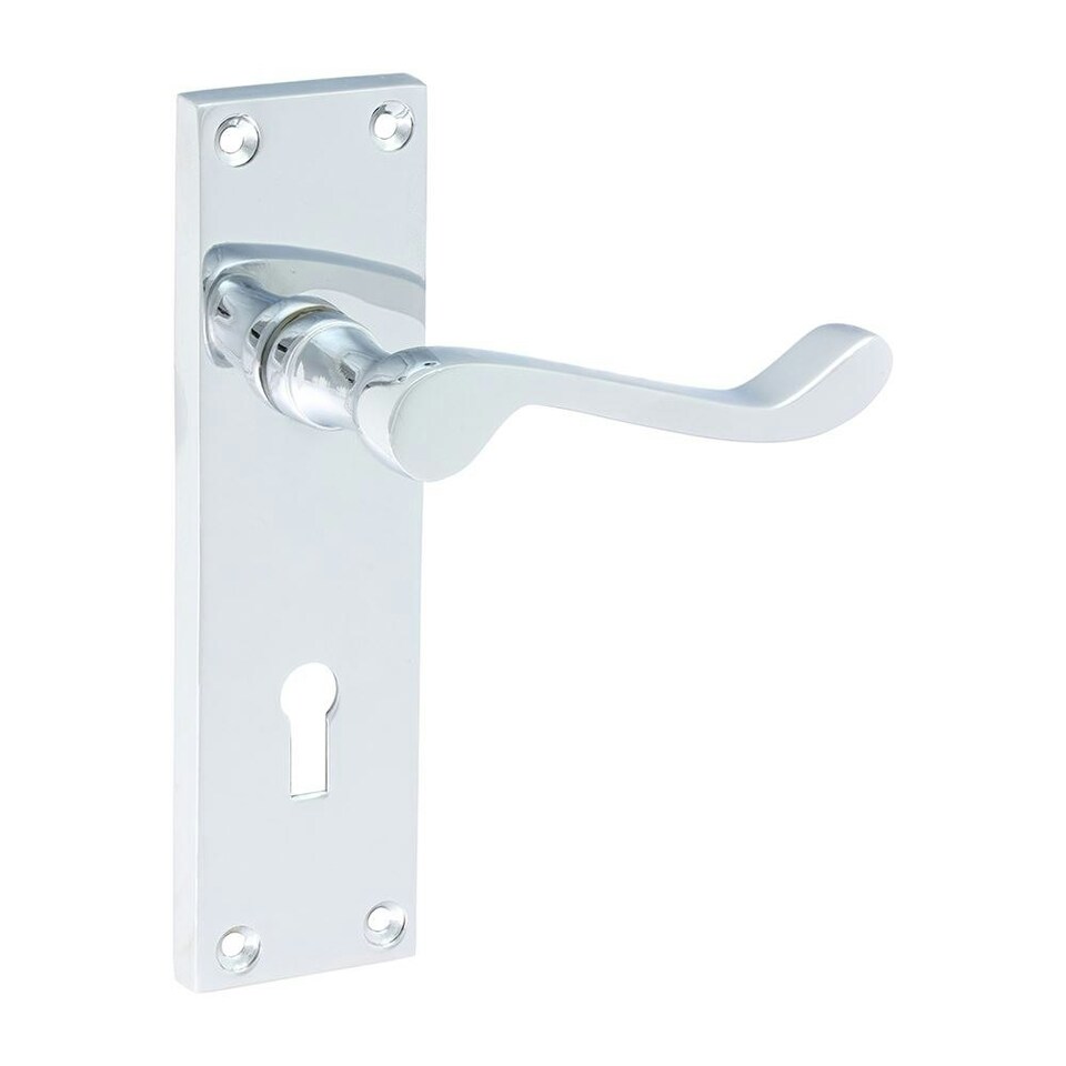 Timco - Victorian Scroll Lock Handles - Polished Chrome (Size 152 x 42 - 2 Pieces) Chrome